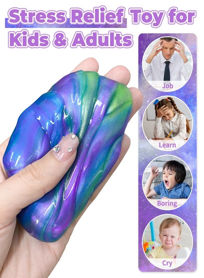 Greingways 5 Pack Prefilled Easter Eggs Galaxy Slime Toys, Teens Easters Basket Stuffers Egg Fillers, Easter Games Gift Party Favors Filled Egg for Kids Boys Girls Toddlers (Blue+Purple+Green) - Image 4